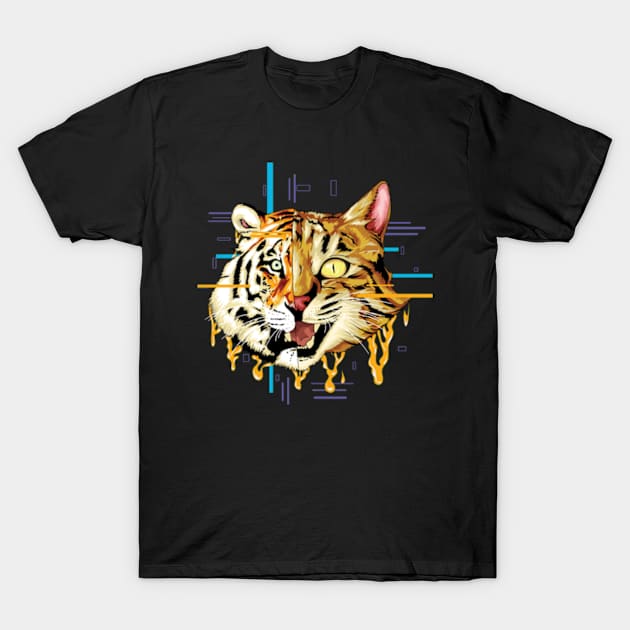 Cat and tiger reflection T-Shirt by MiaArt365